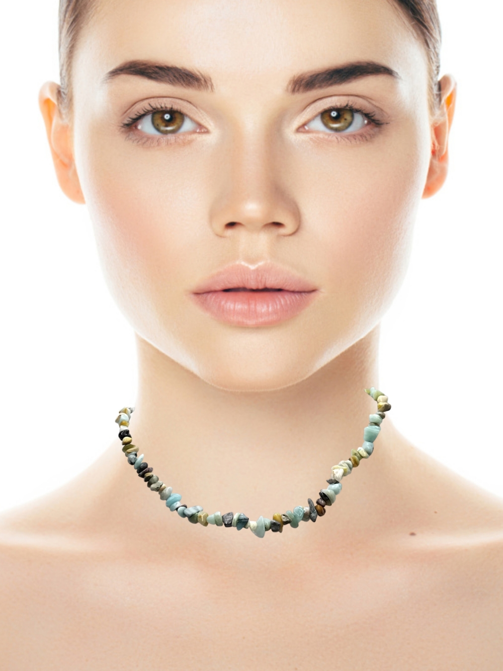 Handmade Multicolor Stone Chip Choker NWOT